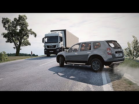 BeamNG Drive - Dangerous Overtaking Crashes #6
