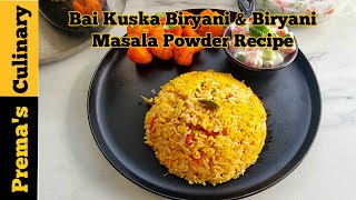 Empty Biryani, Plain Biryani recipe, Bai Veetu Kuska Biryani Rice using Quintessential Biryani masal