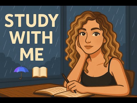 Study With Me | 1 Hour Rain Sounds & Ambient Noise ☔️📚 | Focus & Relax