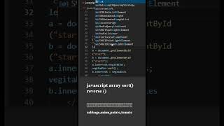 JavaScript Array sort #shorts #html