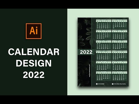 2022 calendar | how to make simple and Beautiful wall calendar | illustrator tutorial