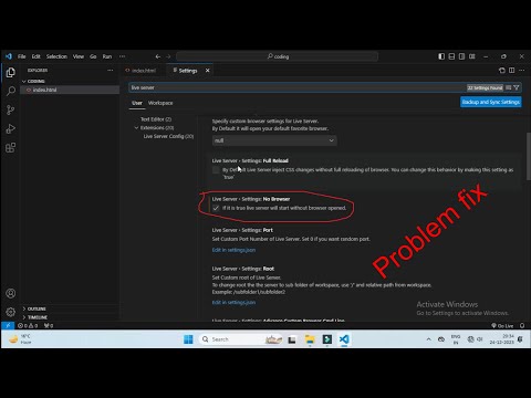 Fix live server visual studio problem 100%