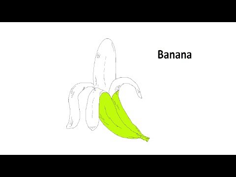 Draw Banana step by step in Ms Paint.
