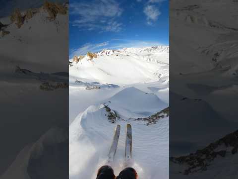 Big Cliff Drop on Skis in Argentina #skiing #shorts
