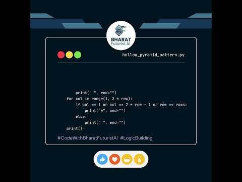 HOLLOW PYRAMID PATTERN in Python 🔥| Bharat Futurist AI | Day 12 | #shorts #python