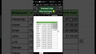 How to calculate working hours in a second 👆 #excel #exceltips #excelforbeginners #excelformula