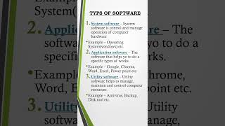 Types of software #typs_of_software #shorts #youtubeshorts
