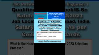 Honeywell Off Campus Drive 2023 | Recruitment for Embedded Engineer | #commercejobs #commerce #jobs