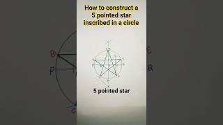 how to construct a 5 pointed star inscribed in a circle || five pointed star#easy#shorts#geometric