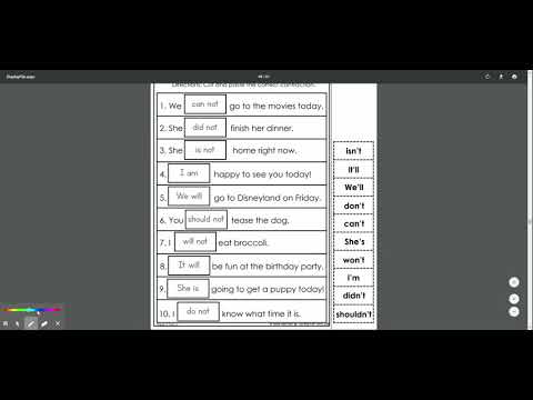 Super sight word and cut and paste contractions