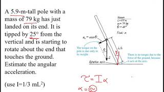 Example: Angular Acceleration of a Falling Pole