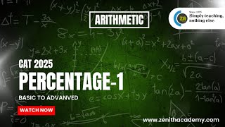Percentage video – 1 Concept Class | CAT Preparation 2025 | Arithmetic | Q.A.I #catexam #cat2025