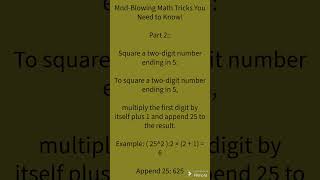 Mind-Blowing Math Tricks You Need to Know!" || {PART2} #MathTricks #MathHacks #QuickCalculations