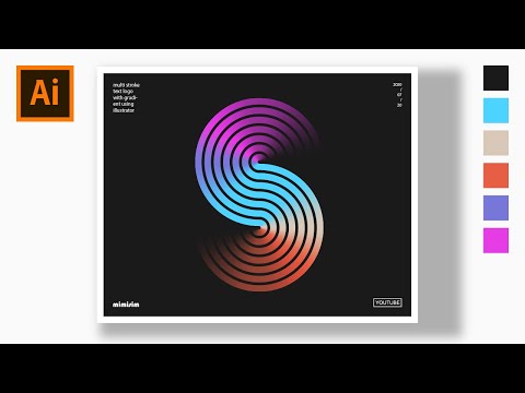 How to Create Multi Line Letter S Typography with Gradient - Adobe Illustrator