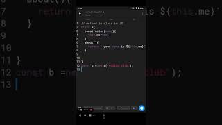 method in class in JavaScript #programming #youtube #shorts #js #javascript