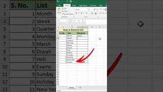 Advance Excel Data entry ‼️ reverse list created in Excel ⁉️#exceltutorial #shorts