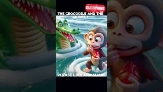 How a Clever Monkey Outwitted a Crocodile! 🐊🙉#storytale #movie #animatedmorallessons #cartoonanimal