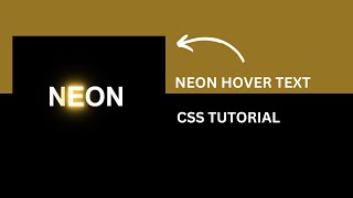 Create Neon Hover Text Using Html and CSS | CSS Text Effects