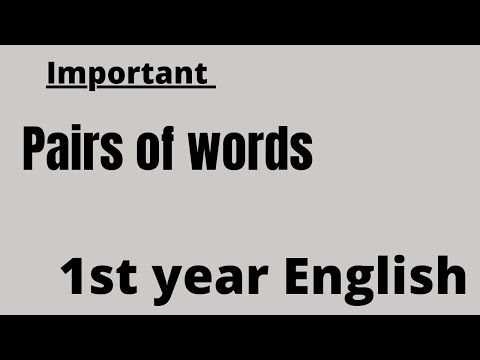 11th class English, grammar portion,  pair of words- 1st year English important pair of words,