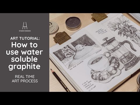 Art tutorial ✏️ | How to sketch with water soluble graphite | Real time process video