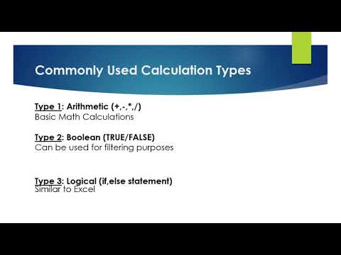 Commonly Used Calculation Types in Tableau