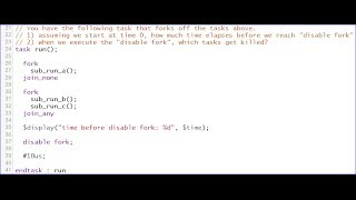 SystemVerilog Interview Question 3B -- Forks and Threads