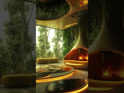 Eco-Futuristic Haven: Interior Design in 2060 #futuristicarchitecture