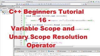 C++ Tutorial for Beginners 16 - Variable Scope and Unary Scope Resolution Operator