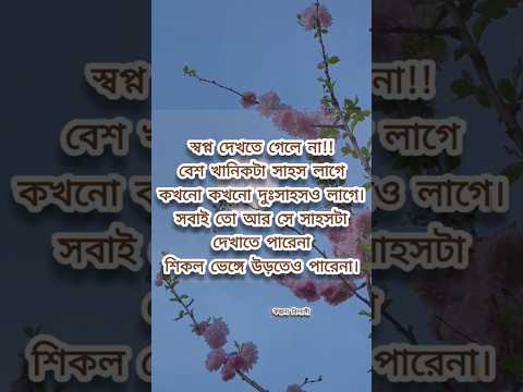 স্বপ্ন দেখতে হলে অবশ্যই বেশ খানিক সাহস থাকতে হয়। #কল্পনাবিলাসী #motivation #KalponaBilasy #জীবনেরকথা
