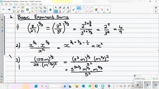 Basic exponent examples (Gr 10 and 11)(Exponents video 6)