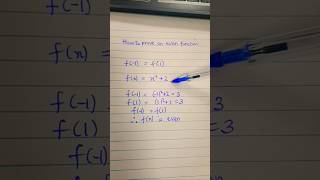Proving an even function#mathtips