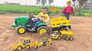 Kids Tractor Stuck in Sand 🚧 | Rescue Mission with JCB & Construction Toys