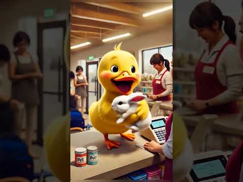 Cute duck brought the rabbit to his home #aishorts #cartoonvideo #cartoon
