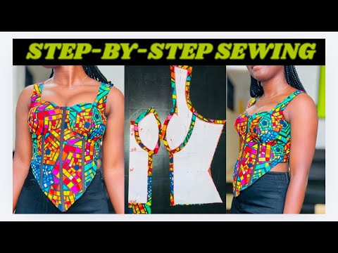 Design a Stunning Corset with Shoulder, Armhole & Basque Waist || Step-by-Step Sewing & Finishing!