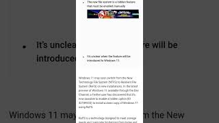 Windows new file system NTFS to ReFS ( Resilient file system) more efficiency