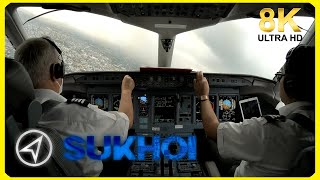 Sukhoi SSJ100 landing in a storm.