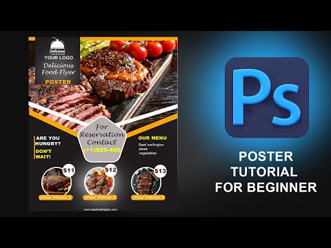 RESTAURANT POSTER TUTORIAL PHOTOSHOP - BEGINNER TUTORIAL