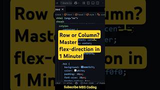Row or Column? Master flex-direction in 1 Minute! | #webdev #31 | #shorts #css #cssflexbox #htmlcss