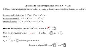 Homogeneous Linear Systems with Constant Coefficients (Differential Equations)