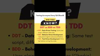 Mastering DDT, BDD & TDD #testautomation #job #softwaretesting #qasession #automationtesting