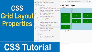 #59 CSS Grid Layout Properties | Grid-Gap | Justify-Content | Align-Content | CSS Tutorial