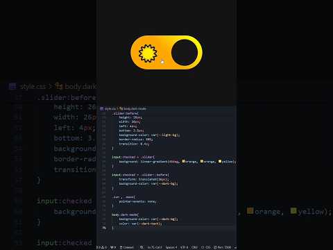 🔥 CSS Dark Mode Toggle with Sun & Moon | HTML CSS Animation  #coding #animatedbutton #webdesign
