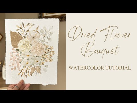 dried flowers watercolor tutorial | step by step ✿ easy tutorial for beginners