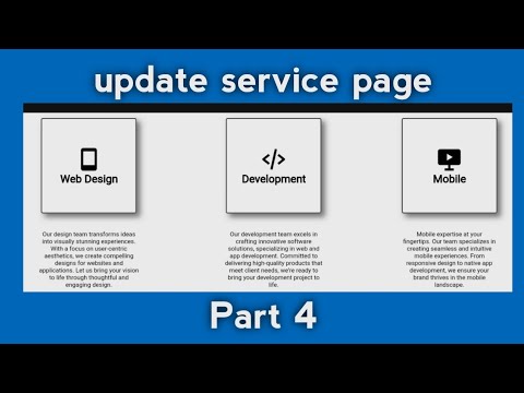 Part 4 - Update service page . . .