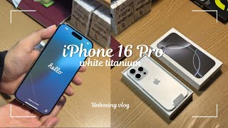 iPhone 16 Pro in White Titanium 📦 unboxing | set up, Accessories