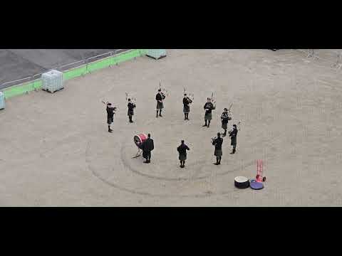 Scottish bagpipes at Invergordon port 8 September 2024