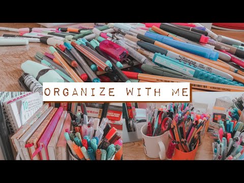 Organize My Stationery w/ Me! (pens, books, journal) + Unboxing my Starbucks 2021 Planner 📖🖋️
