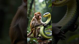 Mind-Blowing Discovery! Wild Monkey & Snake Form STRANGE BOND! Unlikely Animal Friendship #Wildlife