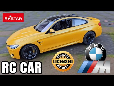 YELLOW BMW M4 F82 - 1/14 Radio Control RC Car by RASTAR - Unboxing & Test Run!