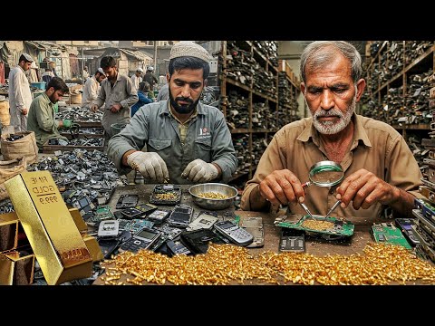 How extraction of 24k gold from electrical chips of junk mobiles